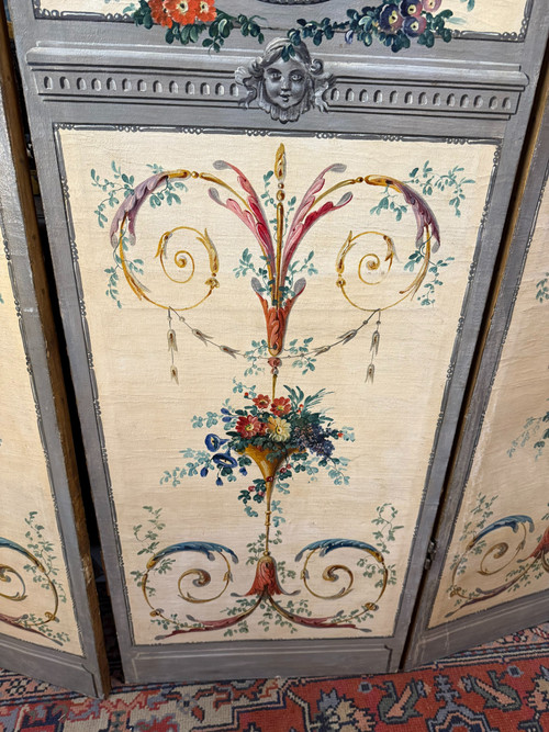 LOUIS XVI-STYLE FOUR-LEAF FOLDING SCREEN