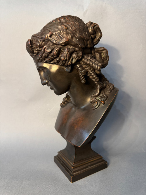 Bronze bust of Ariane by L. Oudry éditeur (Bacchus, Antinous)