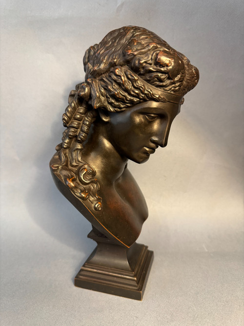 Bronze bust of Ariane by L. Oudry éditeur (Bacchus, Antinous)