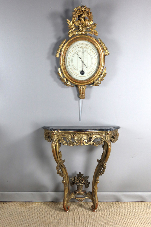 Gilded wood console from the 18th century