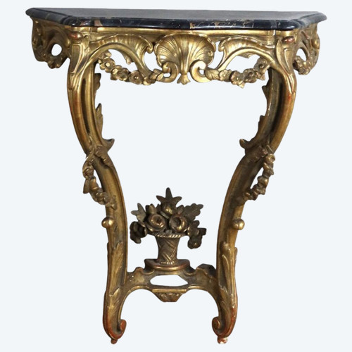 Gilded wood console from the 18th century