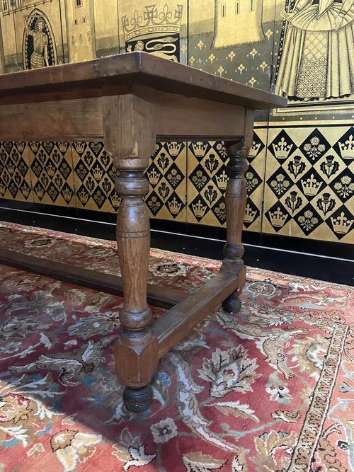 Louis XIII style oak farmhouse table