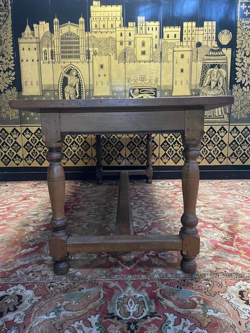 Louis XIII style oak farmhouse table