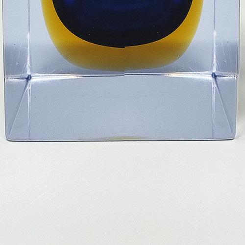 1960s Stunning Blue Table Lighter in Murano Sommerso Glass By Flavio Poli for Seguso