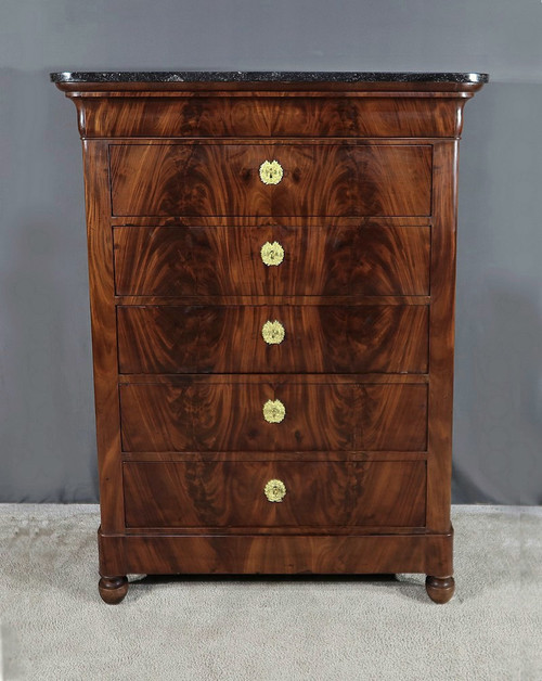 Mahogany burl chiffonier, Restoration period - Early 19th century