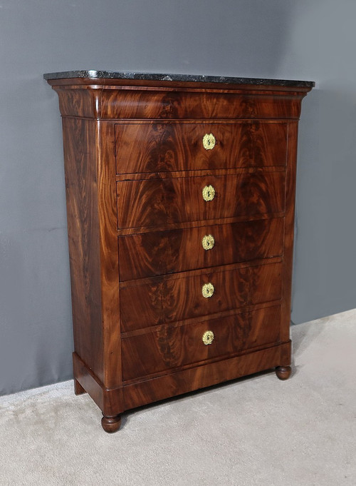 Mahogany burl chiffonier, Restoration period - Early 19th century