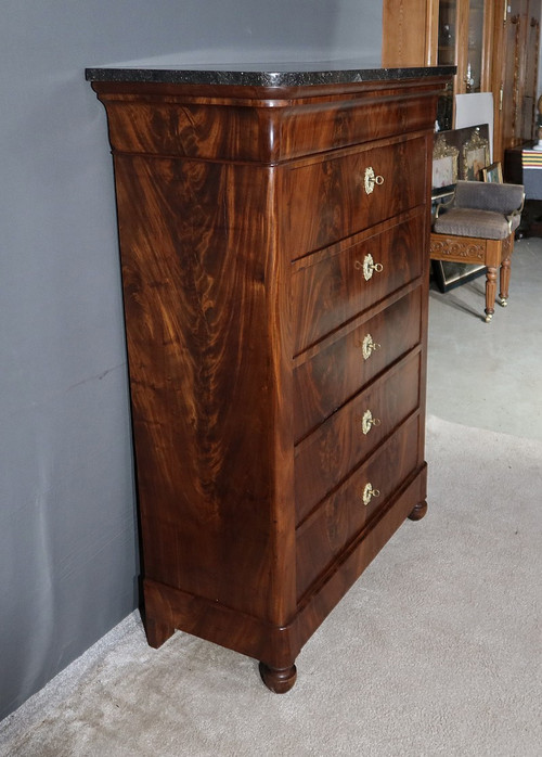 Mahogany burl chiffonier, Restoration period - Early 19th century