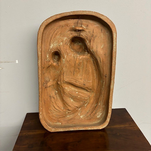 Antique plaque Virgin and Child in terracotta XIX - Florence - sec 52 x 32 prof 13