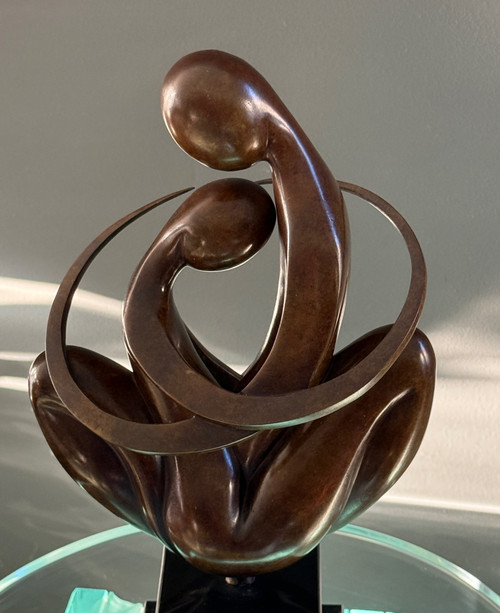 Ludmila Tchérina, Bronze Sculpture "Europe A Coeur" Signed (1924 - 2004)