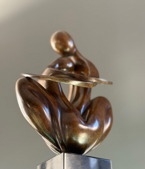 Ludmila Tchérina, Bronze Sculpture "Europe A Coeur" Signed (1924 - 2004)