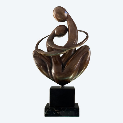 Ludmila Tchérina, Bronze Sculpture "Europe A Coeur" Signed (1924 - 2004)