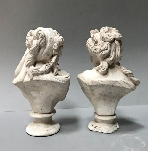 Pair of small library busts 24cm