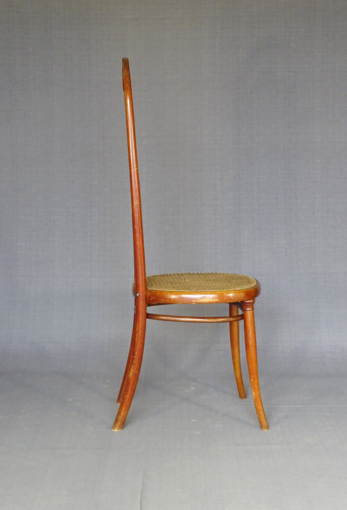 Chaise Thonet N°17 , vers 1865 teinte merisier chellac-label 1a -