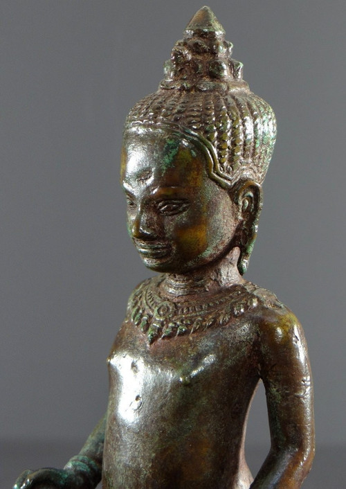 Cambodia, Khmer People, End of the 19th Century, Bronze Statue of Vishnu (vishnou).