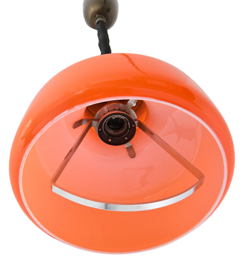 Hanging lamp in orange opaline from the 1960s