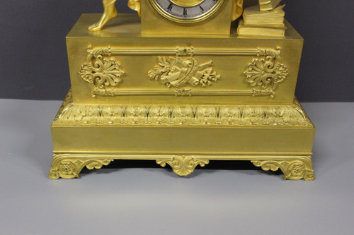 Restoration Clock In Gilt Bronze, Allegory of Astronomy Early 19th century