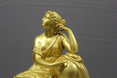 Restoration Clock In Gilt Bronze, Allegory of Astronomy Early 19th century