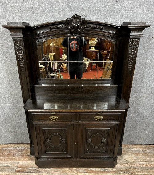 buffet a ressaut de sacristie en bois noirci époque Napoléon III vers 1850