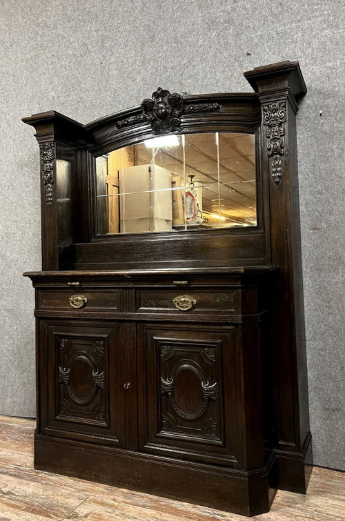 buffet a ressaut de sacristie en bois noirci époque Napoléon III vers 1850