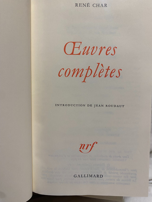 Ensemble de quatres volumes de "la Pléïade" PROUST ,SAINT-SIMON , BALZAC & RENE CHAR état neuf