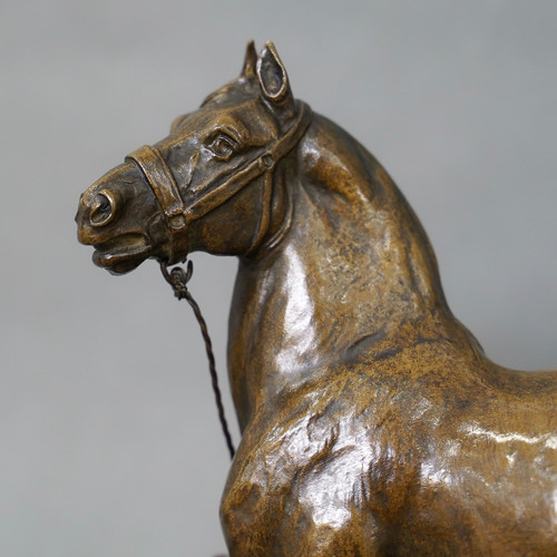 Skulptur - Percheron-Pferd , René Maxime Choquet (1872-1958) - Bronze