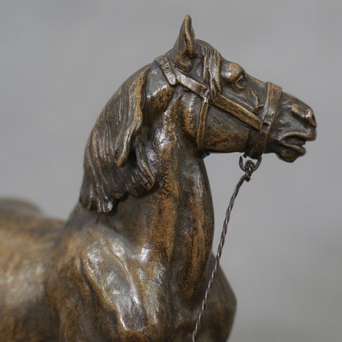 Skulptur - Percheron-Pferd , René Maxime Choquet (1872-1958) - Bronze