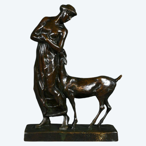 Bronze "Die Frau mit dem Rehkitz", Atelier Primavera - 1930