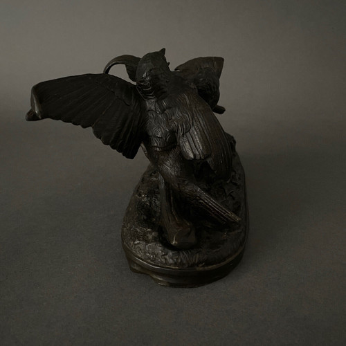 Bronze XIXe représentant un couple d'oiseaux par Chanhomme 1850