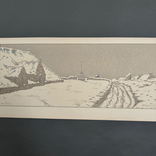 Lithograph by Henri Rivière La Neige