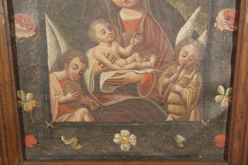 Late 18th Century Hispanic School Virgin and Child