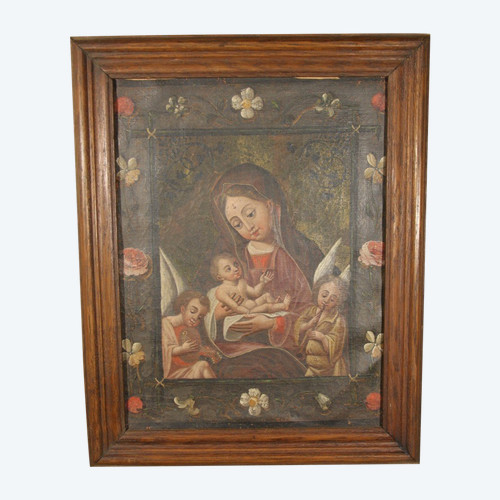 Late 18th Century Hispanic School Virgin and Child