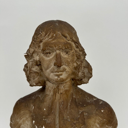 Bust in patinated plaster from the Charles Filleul workshop, 20th century, representing a man