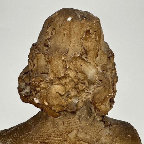 Bust in patinated plaster from the Charles Filleul workshop, 20th century, representing a man