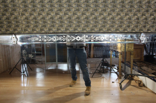 Huge Countertop Murano Mirror 355 cm long