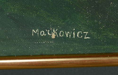 Oil on canvas "Polonaise à sa lecture" by A. MARKOWICZ - Early 20th century