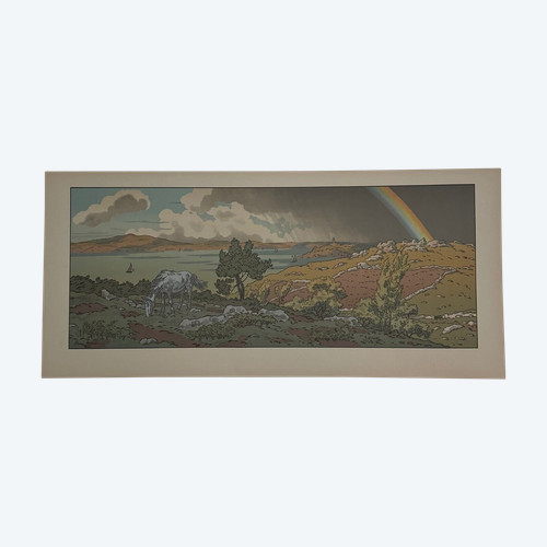 Lithographie par Henri Rivière La Féérie des Heures - L'Arc-en-Ciel