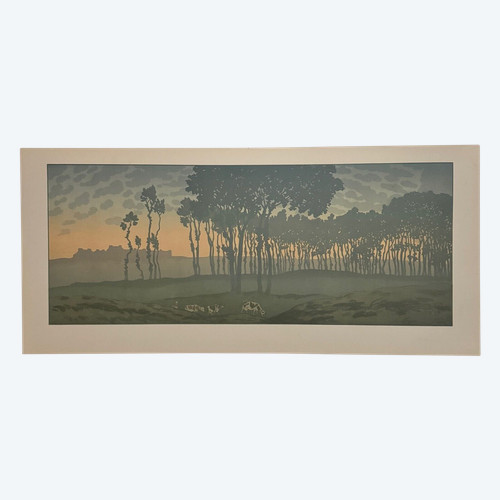 Lithograph by Henri Rivière La Féérie des Heures - L'Aube