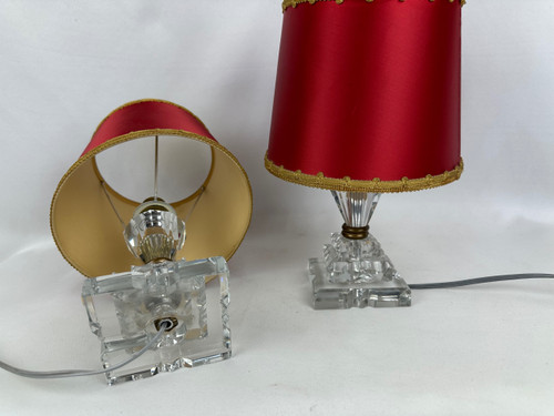 Coppia di lampade in cristallo Art Déco Baccarat