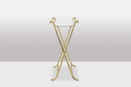 Jansen. Console in gilded brass and white marble. Circa 1970. LS4683607U