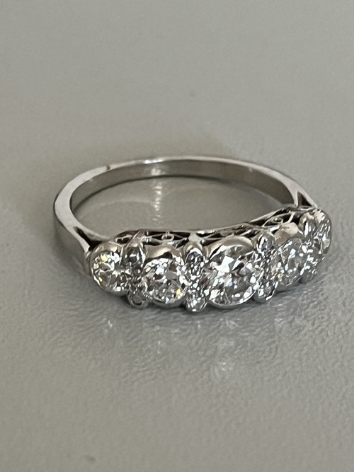 Garter Ring Platinum Diamonds 1.00 ct