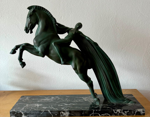 Grande scultura di Charles e Max le Verrier a cavallo