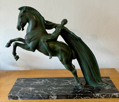 Grande scultura di Charles e Max le Verrier a cavallo