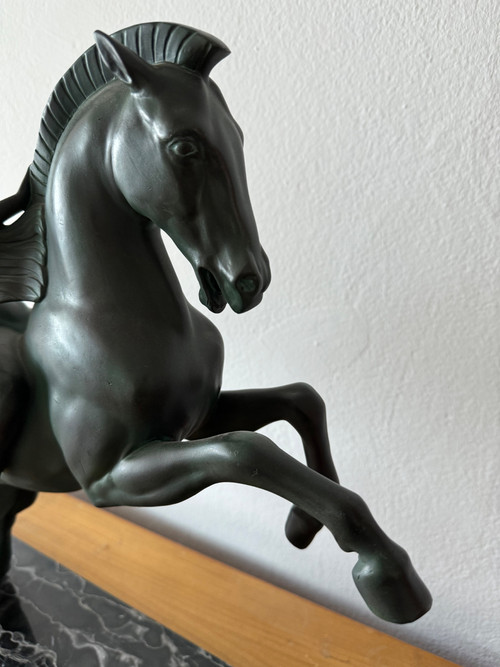 Grande scultura di Charles e Max le Verrier a cavallo