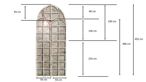 Antico Porte in vetro curvo Finestre in ferro battuto Officina Orangerie Loft