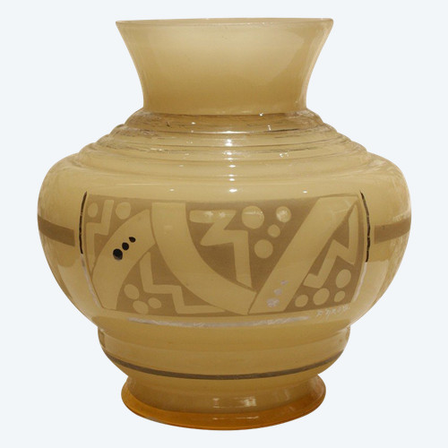 Vaso in vetro firmato D'Argyl 1930 circa, Art Déco