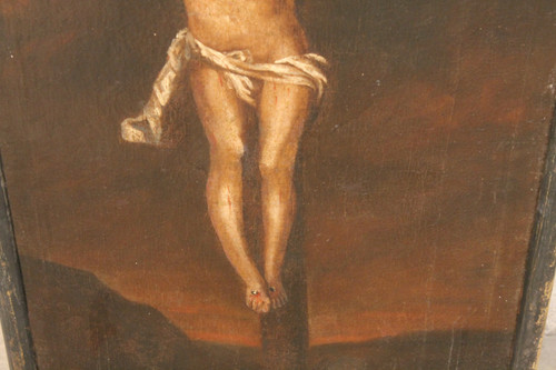 Oil on canvas Christ on the cross late 17th century d: 83.5 x 52.5 cm