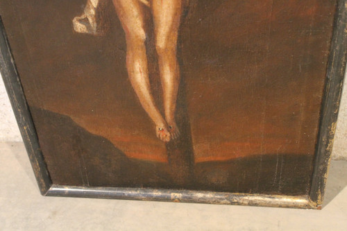 Oil on canvas Christ on the cross late 17th century d: 83.5 x 52.5 cm