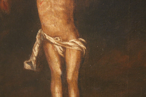 Oil on canvas Christ on the cross late 17th century d: 83.5 x 52.5 cm