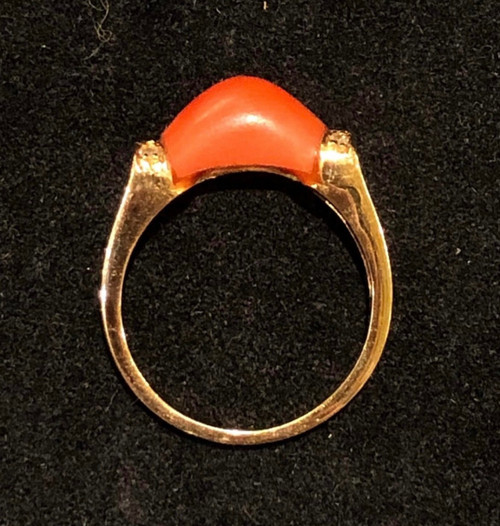 Coral diamond ring