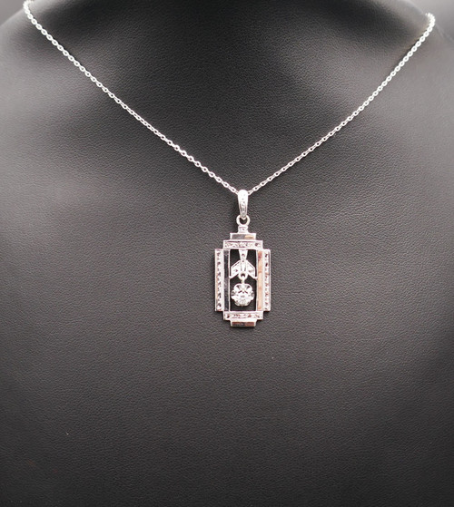 Art Deco Diamond Pendant, 18-carat white gold.